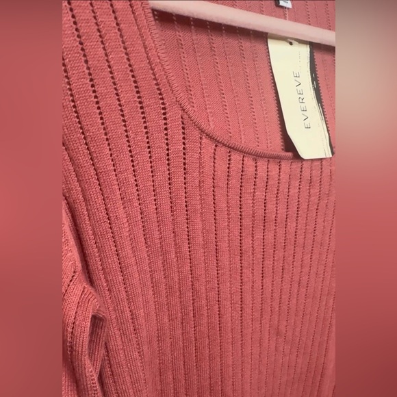NWT Evereve Coral Scoop Neck Knit Top - Picture 3 of 7